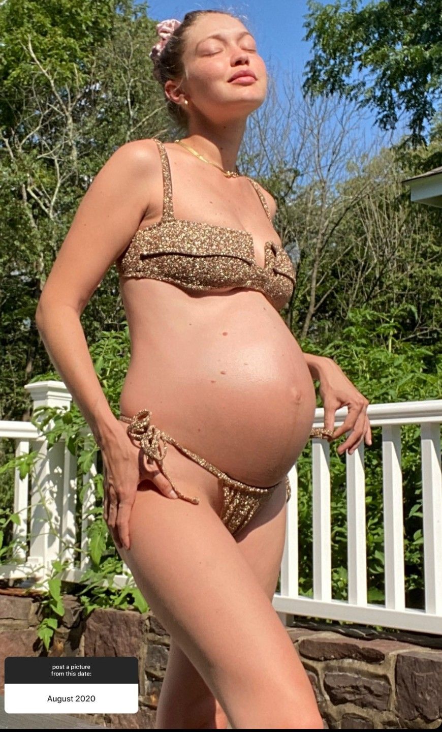 gigi hadid bikini bump