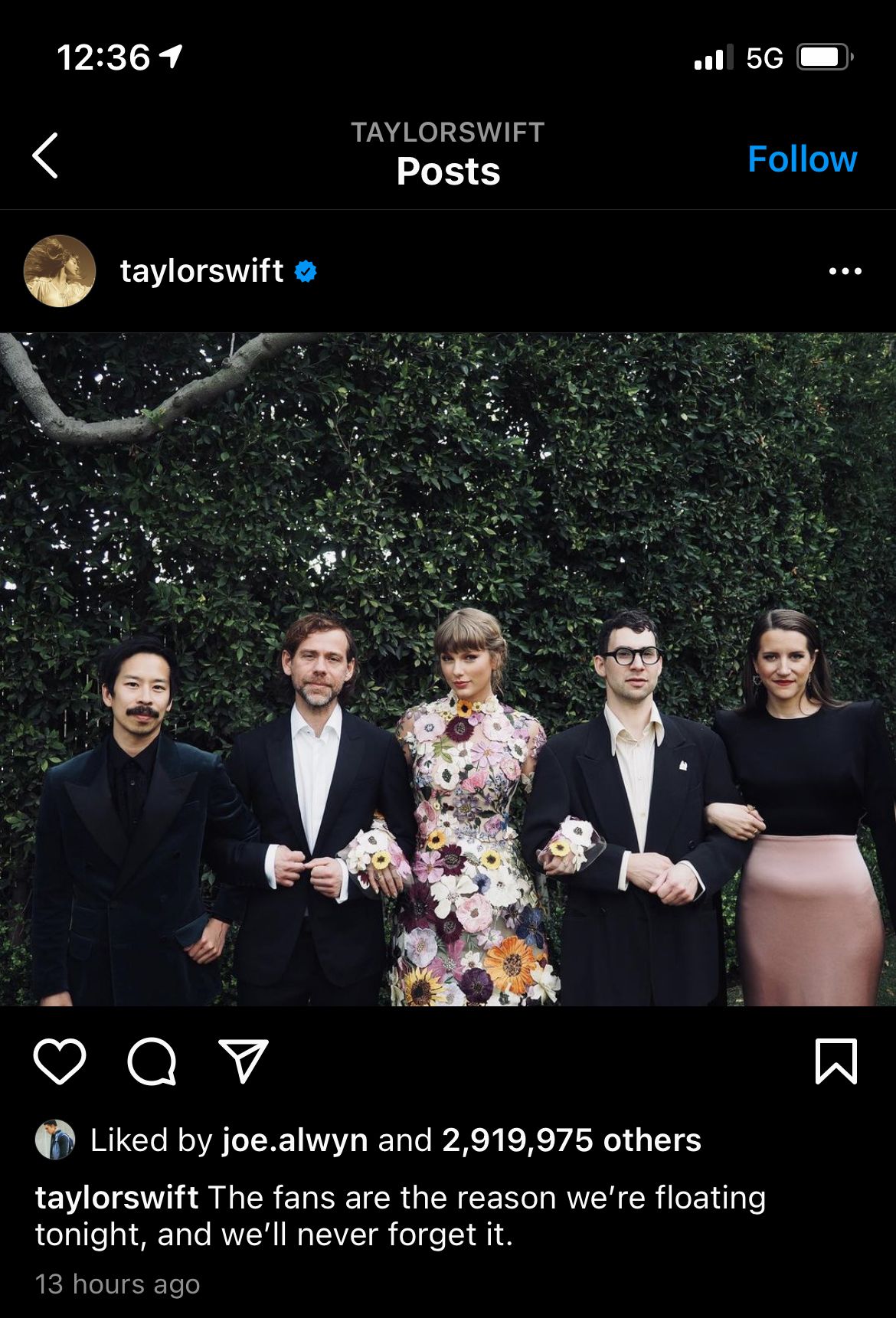 Joe Alwyn liking Taylor's Grammys Instagram joe alwyn liking taylor's grammys instagram