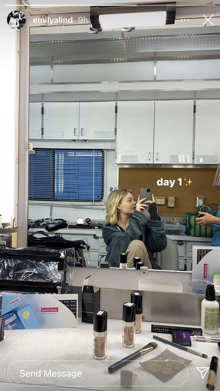 emily alyn lynd gossip girl filming instagram