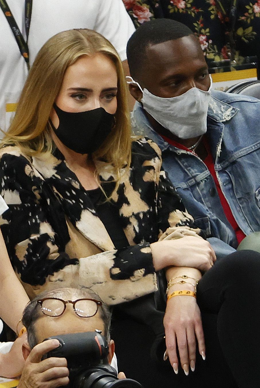 adele and rich paul at 2021 nba finals game five