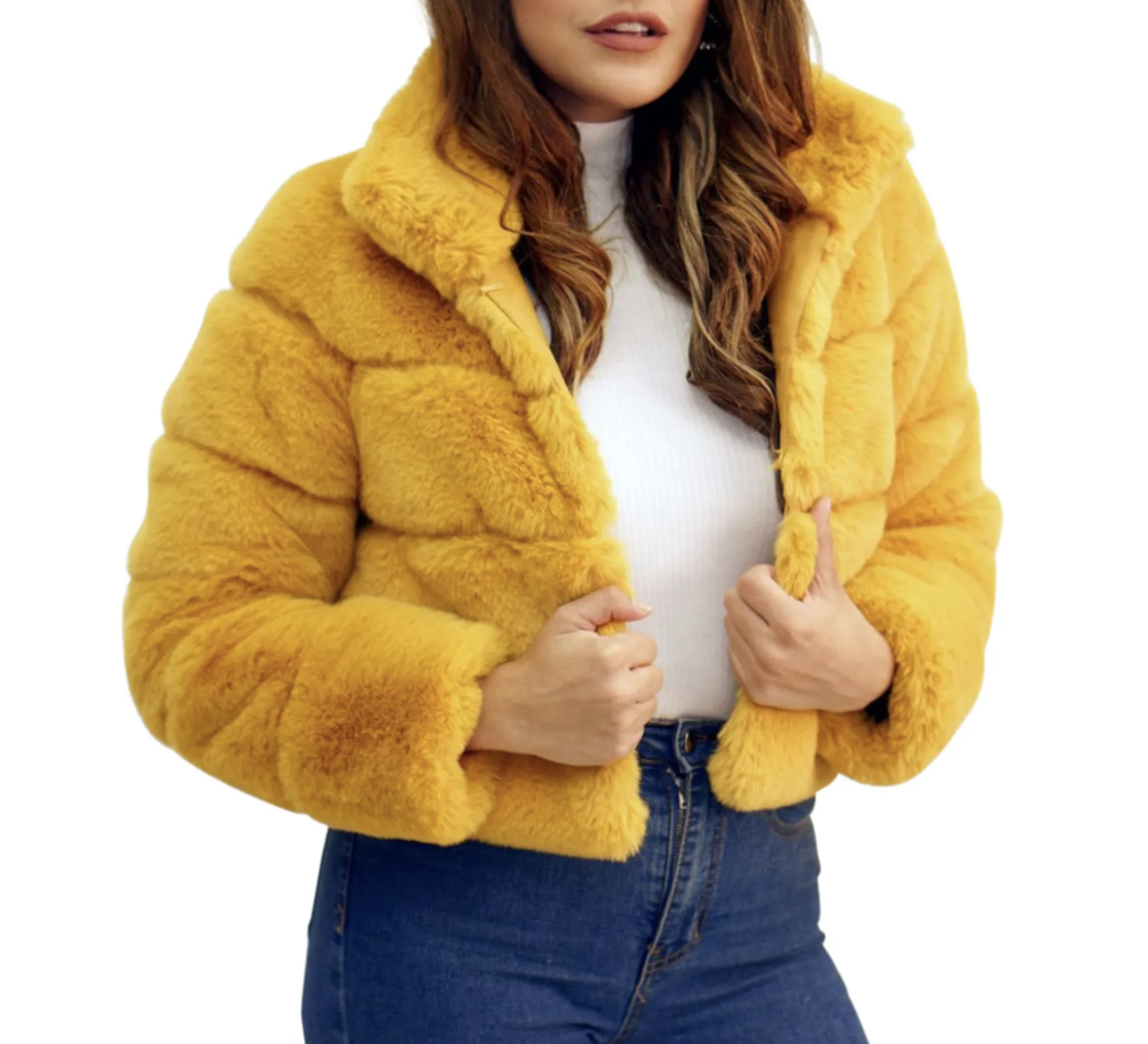 Short Faux-Fur Bomber Jacket