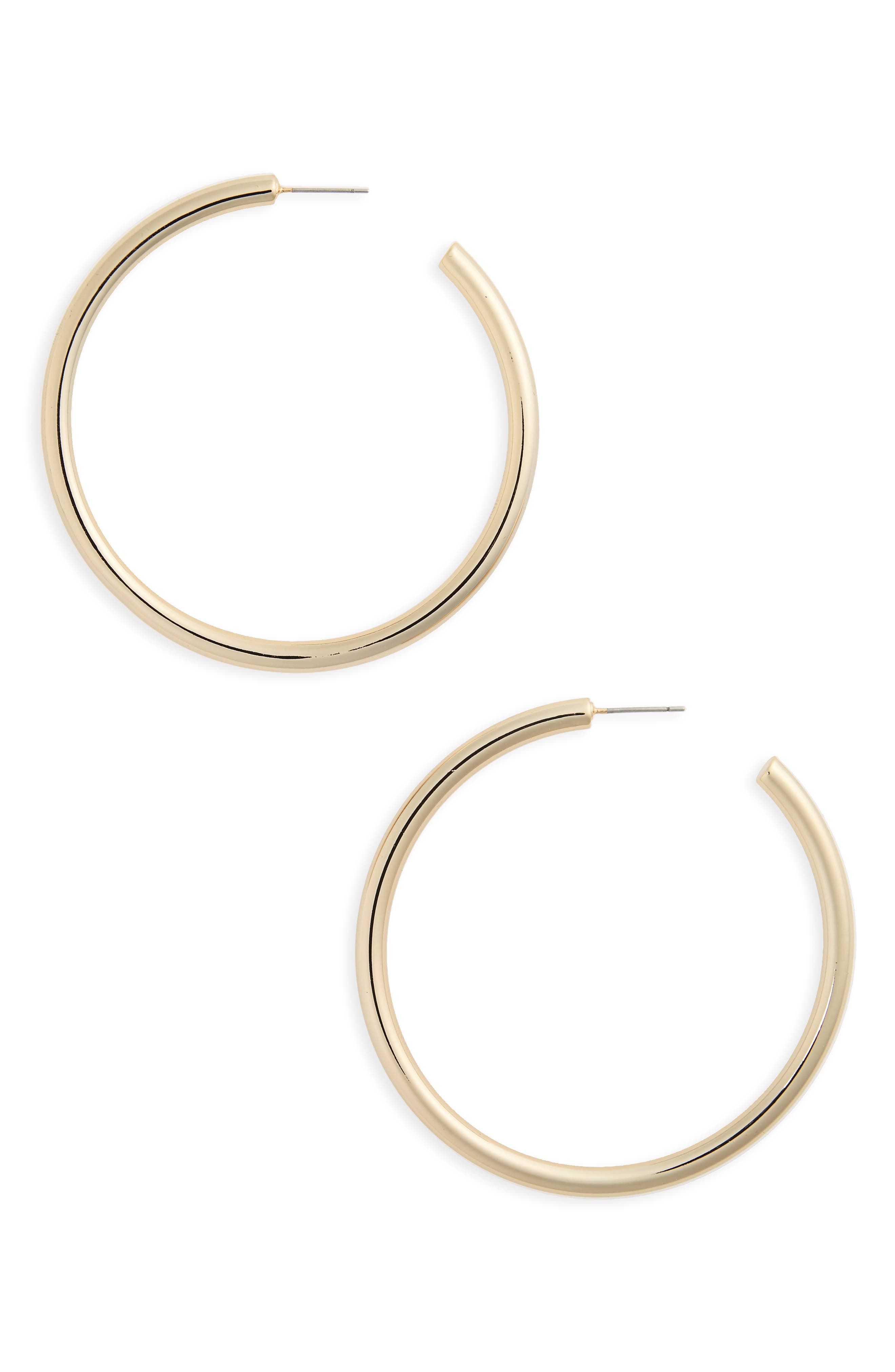 Gold Tube Hoop Earrings