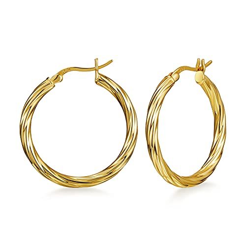 Twisted Gold Hoop Earrings