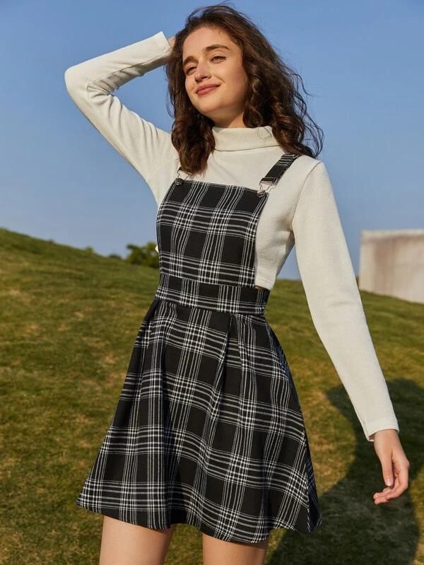Plaid Pinafore Dress Plaid Pinafore Dress